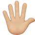 🖐🏼 hand with fingers splayed: medium-light skin tone display on Apple